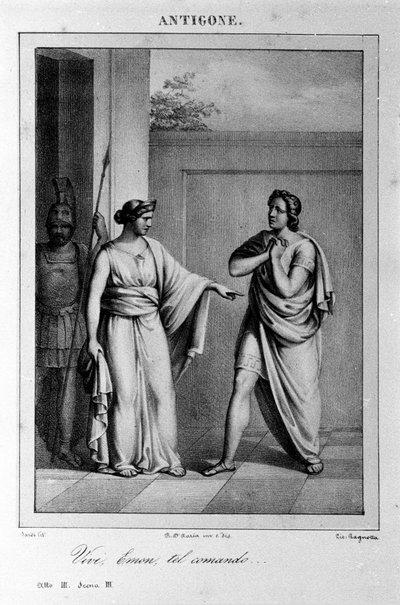 Antigone Acte I, scène 3. Tragédie italienne de Vittorio Alfieri écrite en 1783 d