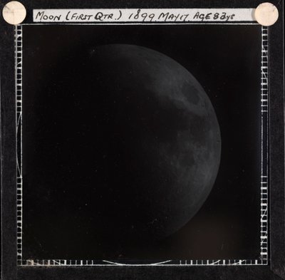 Plaque de verre astronomique de la Lune au premier quartier (1899) - Unknown artist