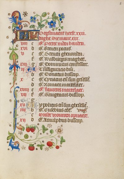 Page du calendrier du mois d