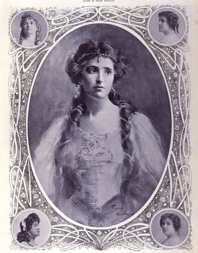 Portrait de la chanteuse australienne Nellie (Nelly) Melba (1861-1931), aquarelle de la fin du 19e siècle - Unknown artist