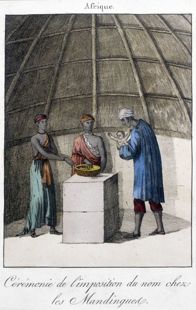 Baptême chez les Mandingues (Mali ?) en Afrique - gravure - Unknown artist