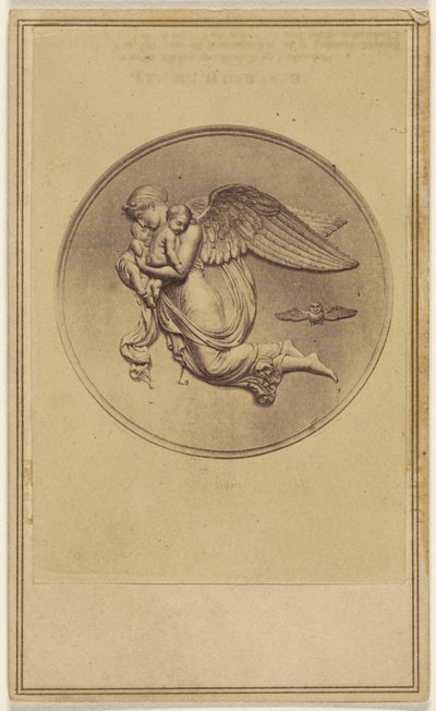 [Bas-relief représentant un ange portant deux bébés] - Unknown artist