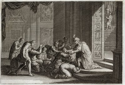 Bible de Royaumont, Ancien Testament : Joseph est reconnu par ses frères. Illustration de 1811. - Unknown artist