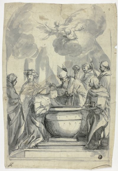 Évêque oignant une sainte femme - Unknown artist