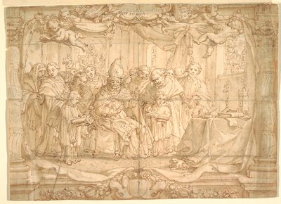 Évêque avec un groupe de personnes - Unknown artist