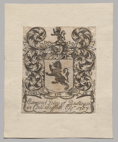 Ex-libris : Edmund Poley de Badley - Unknown artist
