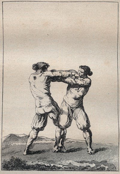 Lutteurs bretons gravure dans « Voyage dans le Finistère ou État de ce département en 1794 et 1795 » par Jacques Cambry (1749-1807) - Unknown artist
