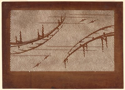 Ponts et chauves-souris sur treillis - Unknown artist