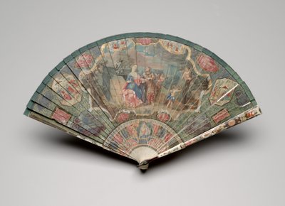 Éventail brisé avec une diseuse de bonne aventure et motifs de chinoiserie - Unknown artist