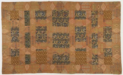 Brocade, soie. Robe de moine bouddhiste, patchée; kesa 袈裟 - Unknown artist