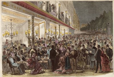 Café sur les Grands Boulevards par une soirée d