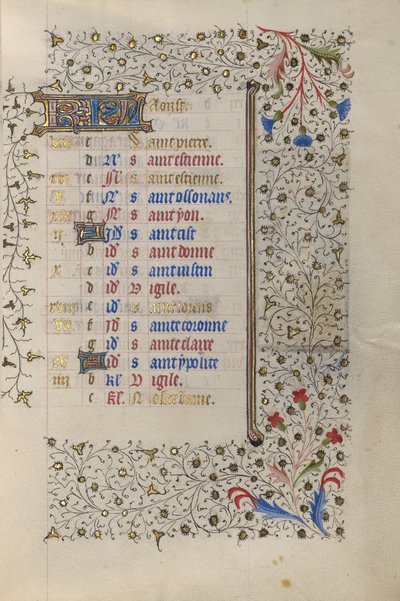 Page du calendrier - Unknown artist