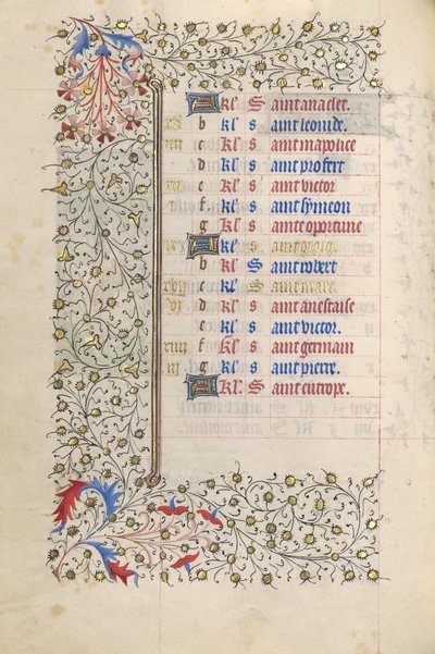 Page du calendrier - Unknown artist
