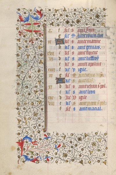 Page du calendrier - Unknown artist