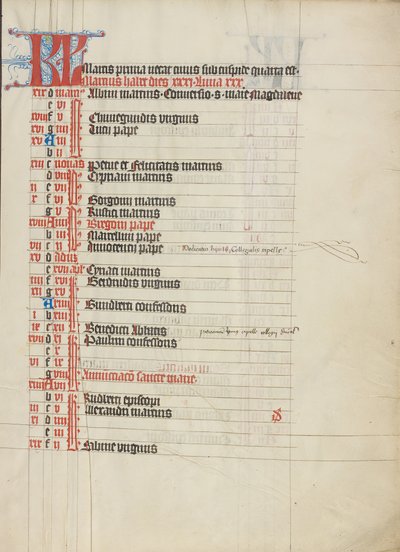 Page du calendrier - Unknown artist