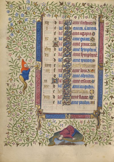 Page du calendrier pour le mois d