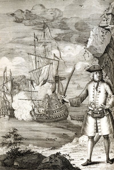 Le capitaine Henry Avery prenant un des navires du Grand Moghol - Unknown artist