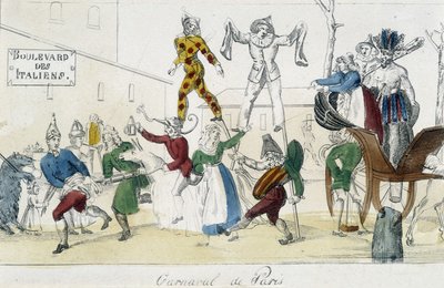 Carnaval de Paris, boulevard des Italiens - gravure du 18ème siècle, Carnavalet - Unknown artist