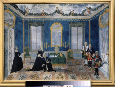 Catherine II de Russie rappelle le chancelier Alexey Bestoujev Rioumine à la cour - Unknown artist