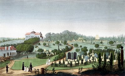 Cimetière du Père Lachaise, vers 1820 - dans « Vues de Paris » par Courvoisier - Unknown artist