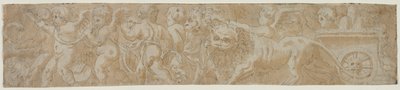 Char tiré par des lions avec amorini (recto) - Unknown artist