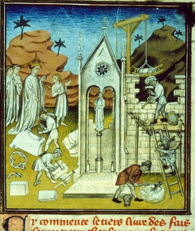 Charlemagne visitant le chantier d