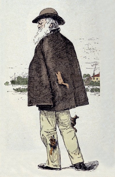 Charles Darwin (1809 - 1882), naturaliste anglais avec des écureuils - Unknown artist