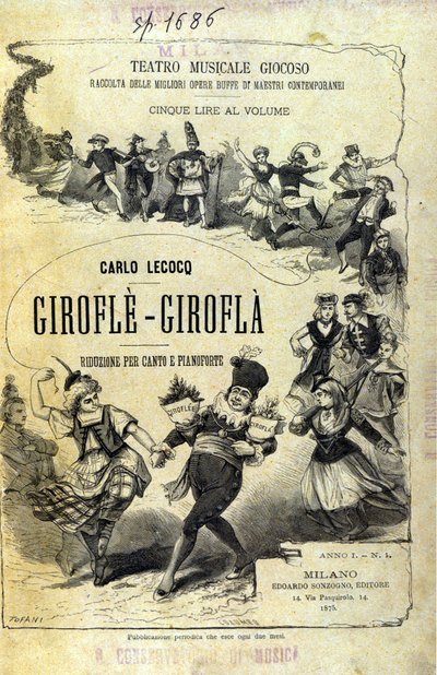Charles Lecocq "Giroflé - Girofla". Couverture de la partition. - Unknown artist