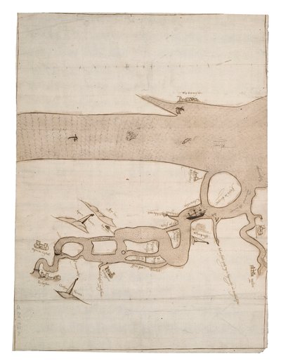 Carte de la rivière Medway et partie de la Tamise : no.24 Sheerness, c.1590 - Unknown artist