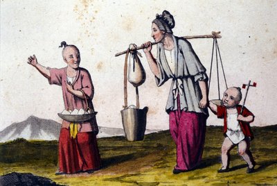 Chine. Une femme portant de l