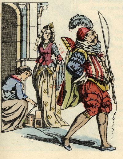 Cendrillon libère les souris qui se transforment en chevaux et un rat en cocher. Illustration du conte de Charles Perrault « Cendrillon ou La petite pantoufle de verre » - Unknown artist