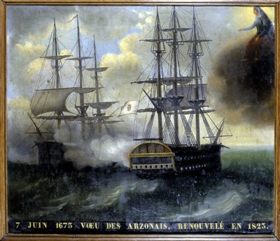 Affrontement des flottes bretonne et hollandaise "Voeu des Arzonais" - Unknown artist
