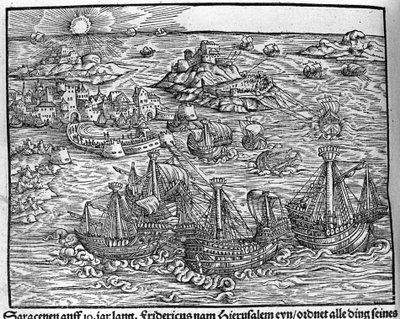 Affrontements entre Sarrasins. Gravure de Johann Stumpff « Den edlen struen belten fromen » - Unknown artist