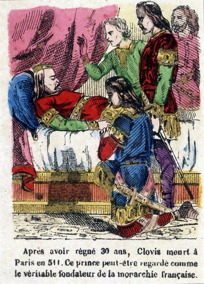 Clovis sur son lit de mort en 511 - Unknown artist