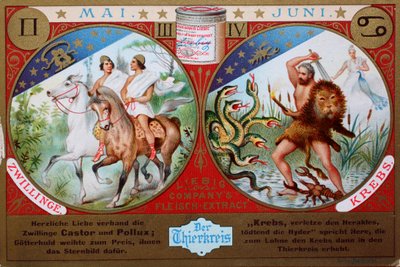 Série de tableaux du collectionneur Le Zodiaque, mai et juin, Gémeaux et Cancer - Unknown artist