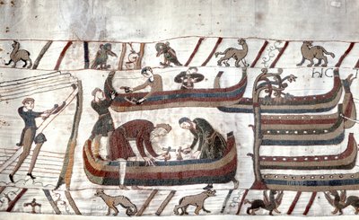 Construction de navires par ordre de Guillaume - Tapisserie de Bayeux, connue sous le nom de Broderie de la Reine Mathilde - Unknown artist