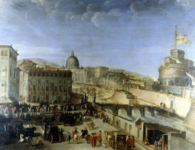 Cortège du Pape vers le Pont S. Angelo à Rome - Unknown artist