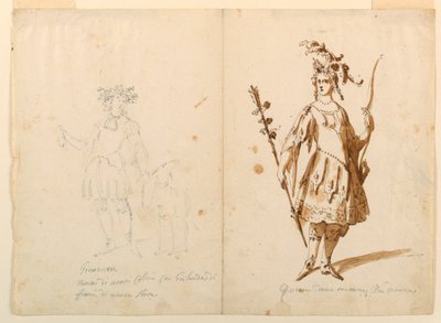 Costume : Jeunesse et Diane pour un ballet - Unknown artist