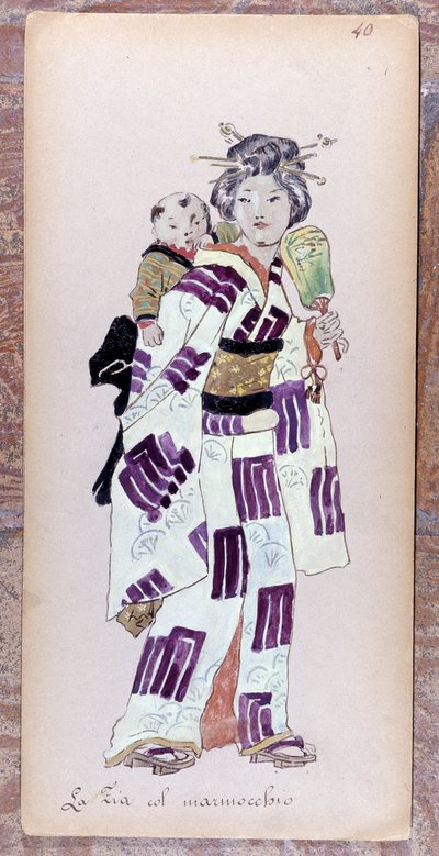 Costume de la zia con il marmocchio (Enfant) pour la création de Madame Butterfly par Giacomo Puccini en 1904. Collection du Museo della Scala à Milan - Unknown artist