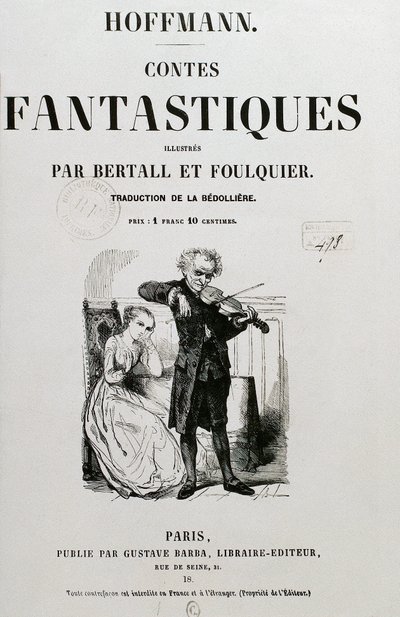 Conseiller Krespel (Rat Krespel), couverture de "Les contes fantastiques" par Ernst Theodor Amadeus Hoffmann - Unknown artist