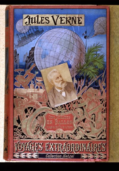 Couverture du livre «Voyages extraordinaires : Cinq semaines en ballon et Voyage au centre de la Terre» par Jules Verne, éd. Hetzel - Unknown artist