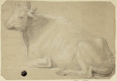 Vache couchée sur les fesses - Unknown artist