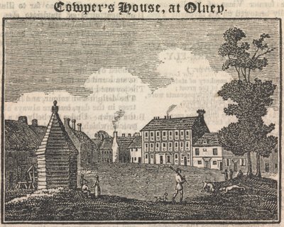 Maison de Cowper à Olney (avec texte)(du Miroir)[une gravure similaire apparaît dans "The Tourist; a literary and anti-slavery journal", 28 janvier 1833, page 189]; page 76 (Volume Un) - Unknown artist