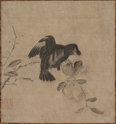 Corbeau sur une grenade - Unknown artist