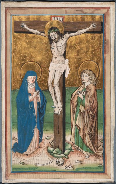 Crucifixion avec la Vierge Marie et Saint Jean (recto); Saint Sebald avec les donateurs Paul Volkmayr et Sebald Schreyer (verso) - Unknown artist