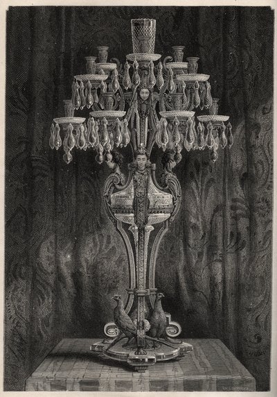 Candélabre en cristal de la manufacture de Baccarat - gravure dans 