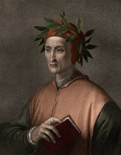 Dante Alighieri 1265-1321 - gravure - 19ème siècle - Unknown artist