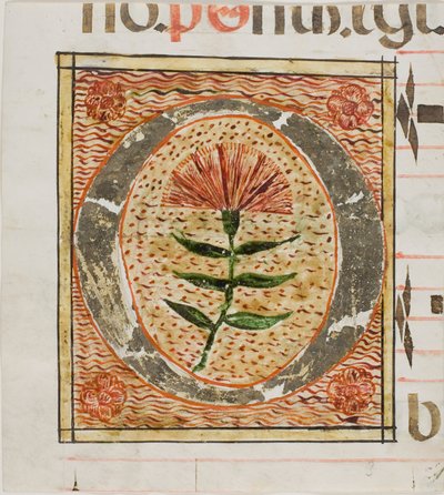 Initiale "O" décorée de fleurs provenant d