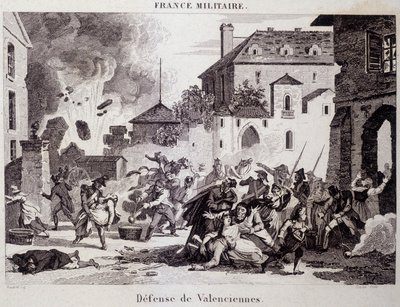 Défense de Valenciennes (par les Républicains contre les Britanniques et les Autrichiens en 1794). Gravure du 19ème siècle - Unknown artist