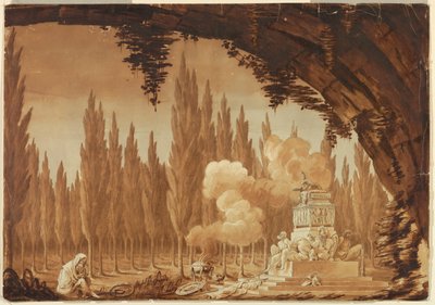 Projet de décoration, tombe en bois - Unknown artist